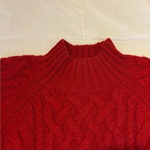 GAP Women's Vibrant Red Mock Turtleneck Sweater
